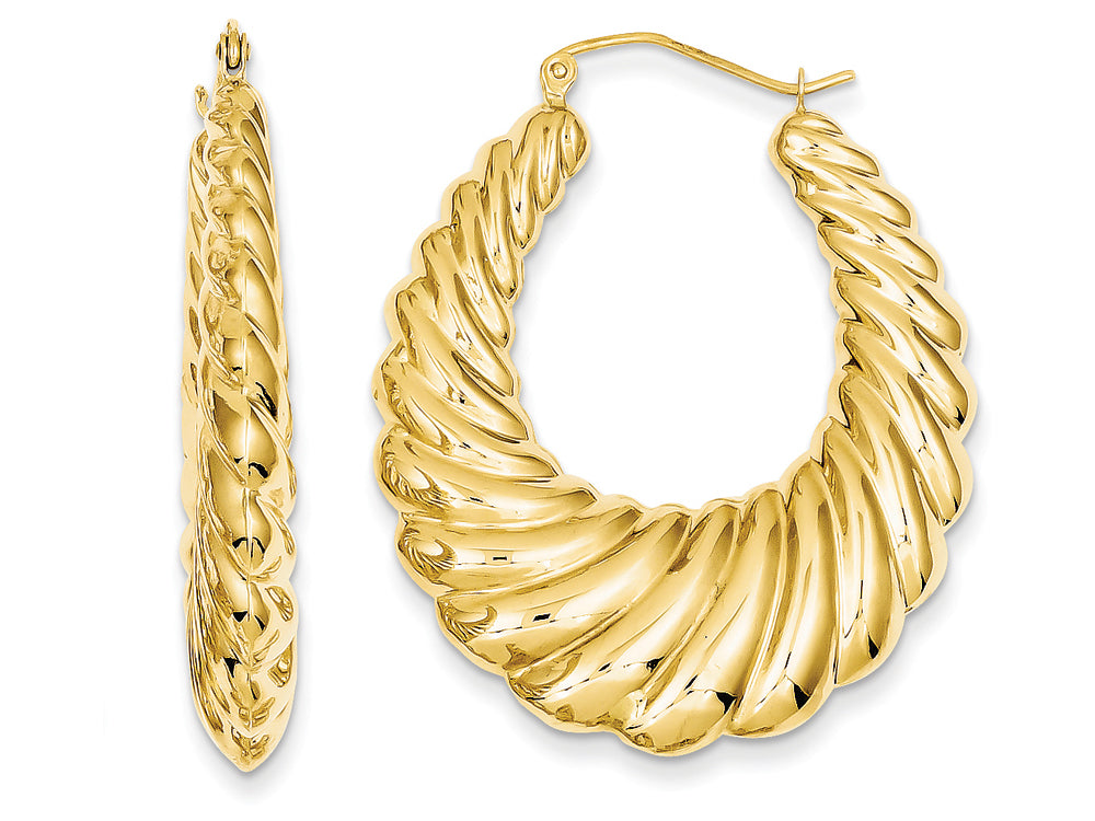 FJC Finejewelers 14k Yellow Gold Polished Scalloped Hoop Earrings