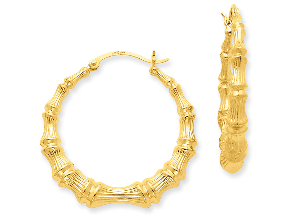 FJC Finejewelers 14k Yellow Gold Polished Bamboo Hoop Earrings
