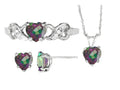 FJC Finejewelers Antique Heart Shaped Mystic Topaz Pendant Necklaces Earrings and Ring Set
