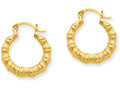FJC Finejewelers 14k Yellow Gold Polished Bamboo Design Hollow Hoop Earrings