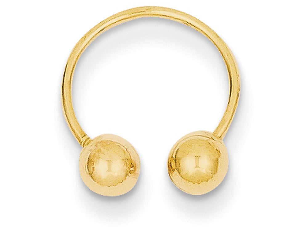 FJC Finejewelers 14k Yellow Gold Single Beaded Half Hoop Screwback Earring