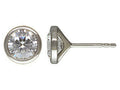 Finejewelers Rhodium Plated Sterling Silver 7mm Premium CZ Martini Studs