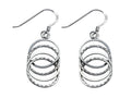 Stellar White Rhodium Alt 4 Circles Shepherd Hook Earrings