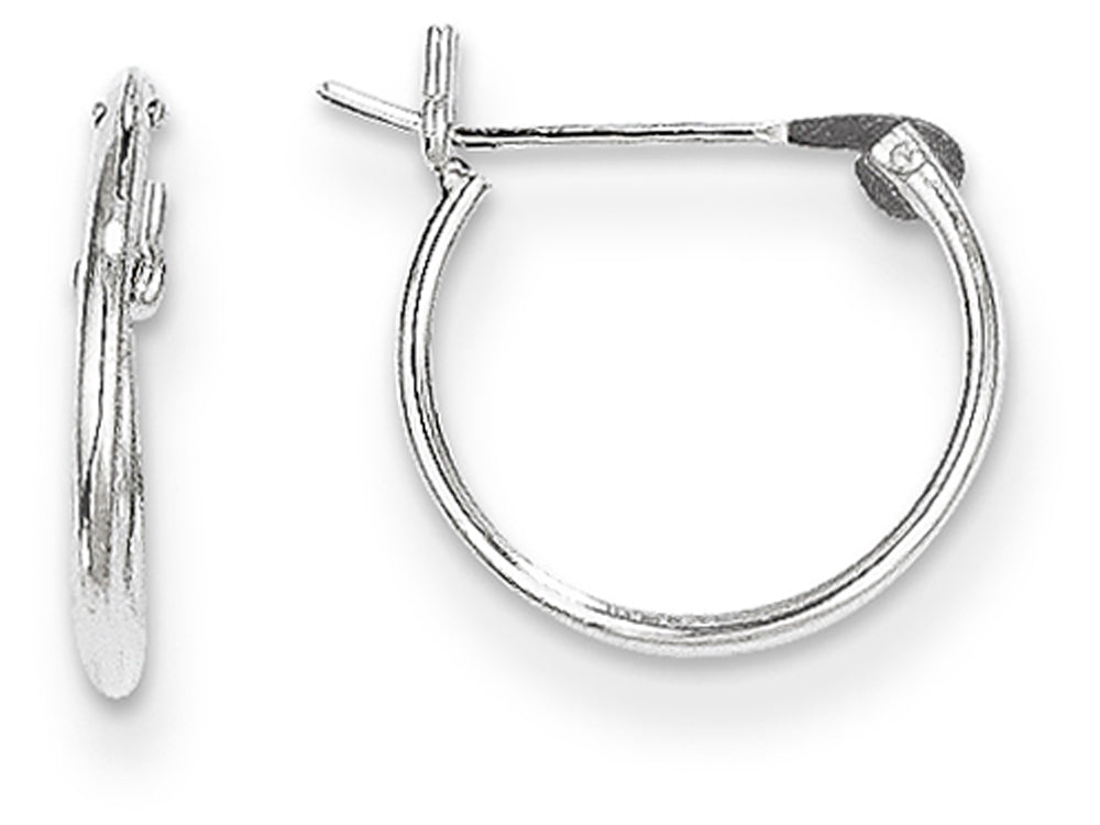 FJC Finejewelers 14k White Gold Madi K 1mm Hoop Children Earrings