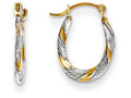 FJC Finejewelers 14k Yellow Gold and Rhodium Madi K Twist Hoop Children Earrings