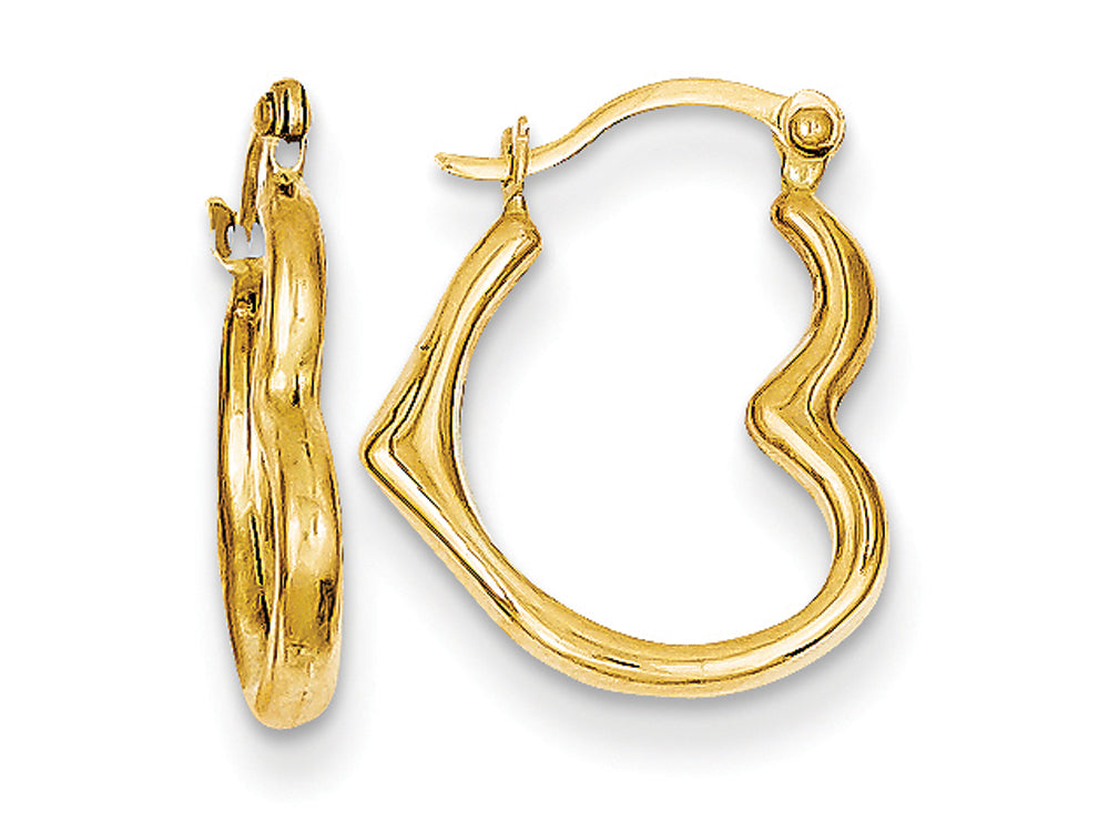 FJC Finejewelers 14k Yellow Gold Madi K Heart Shaped Hollow Hoop Children Earrings