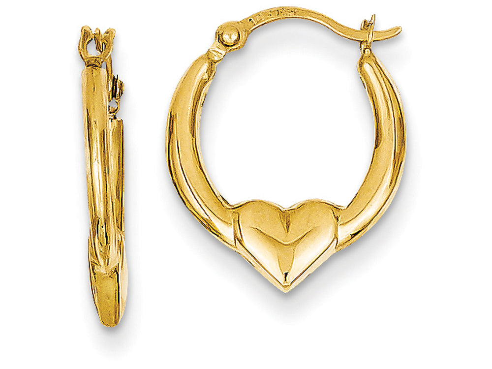 FJC Finejewelers 14k Yellow Gold Madi K Heart Hoop Children Earrings