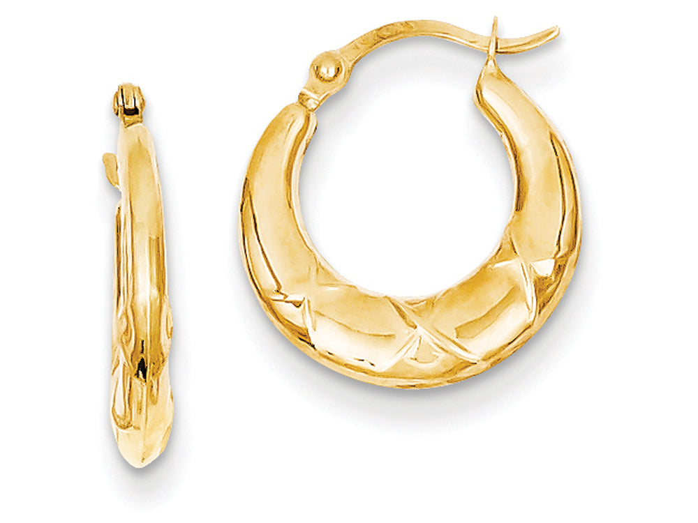 FJC Finejewelers 14k Yellow Gold Madi K Hollow X Hoop Children Earrings
