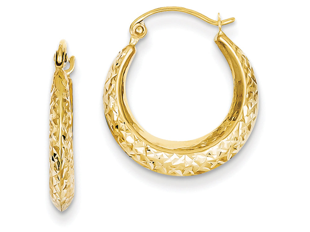 FJC Finejewelers 14k Yellow Gold Madi K Textured Hollow Hoop Children Earrings