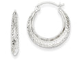 FJC Finejewelers 14k White Gold Madi K Textured Hollow Hoop Children Earrings