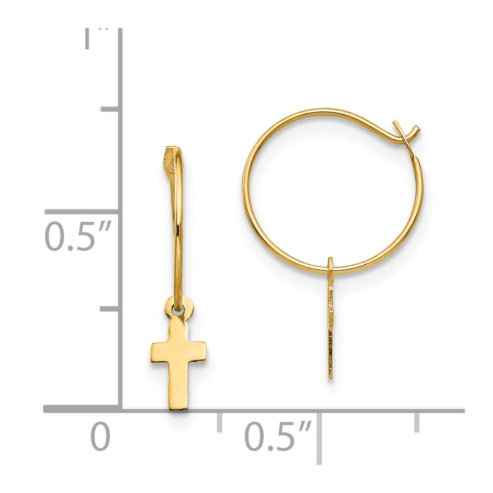FJC Finejewelers 14k Yellow Gold Madi K Endless Hoop W/small Cross Children Earrings