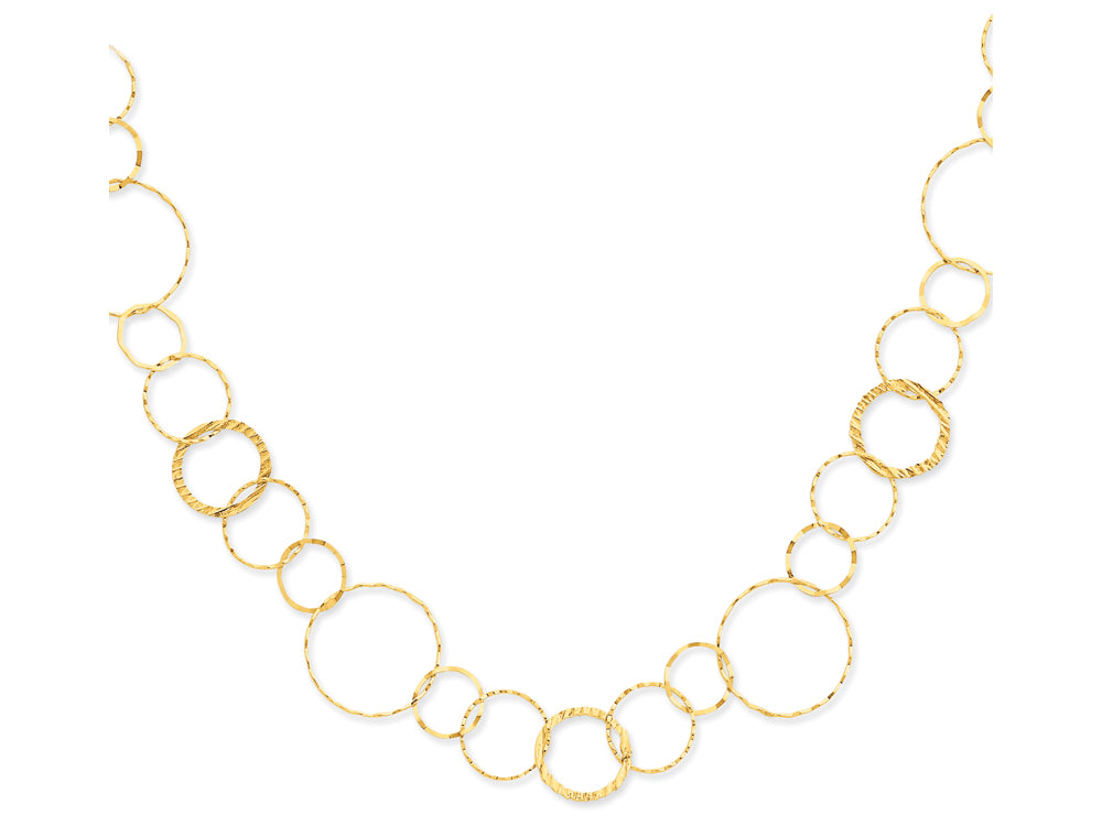 FJC Finejewelers 24 Inch 14k Yellow Gold Yellow Combo Circle Chain Necklace