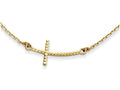 FJC Finejewelers 14k Yellow Gold Sideways Curved Textured Cross Necklace