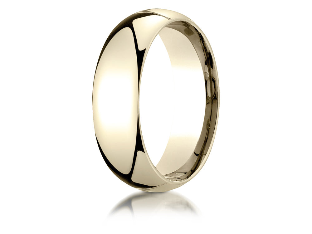 Benchmark 14k Gold 7mm Slightly Domed Super Light Comfort-fit Wedding Band / Ring