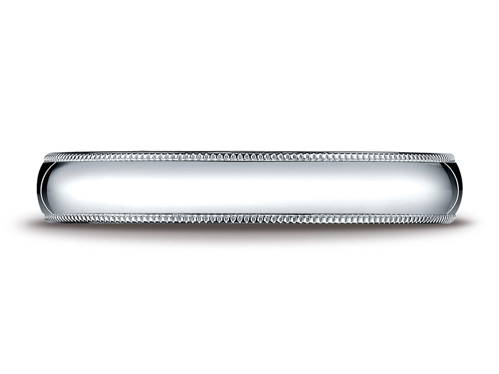 Benchmark 14k Gold 4mm Slightly Domed Super Light Comfort-fit Wedding Band / Ring With Milgrain