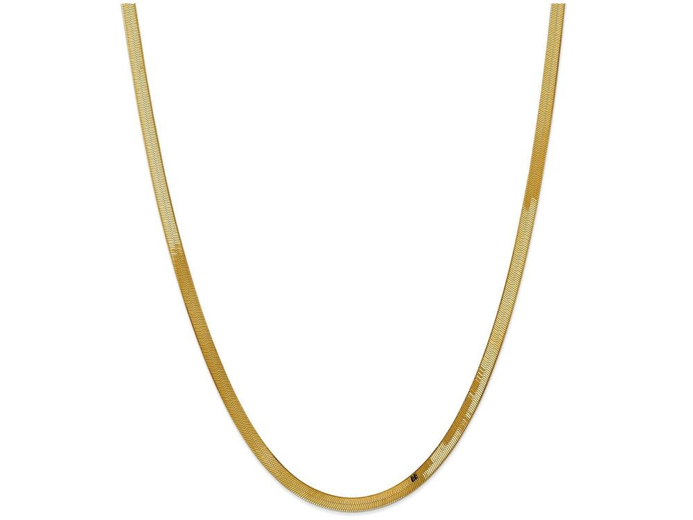 FJC Finejewelers 24 Inch 14k Yellow Gold 4.0mm Silky Herringbone Chain Necklace