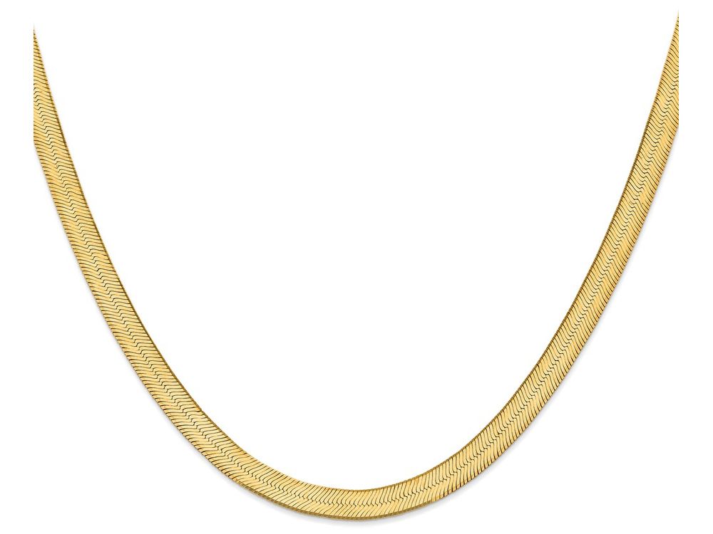 FJC Finejewelers 24 Inch 14k Yellow Gold 6.5mm Silky Herringbone Chain Necklace