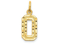 FJC Finejewelers 14k Yellow Gold Casted Small Bright Cut Number 0 Charm