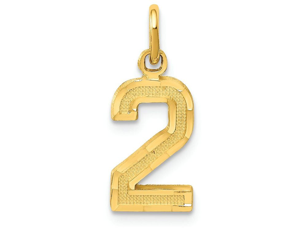 FJC Finejewelers 14k Yellow Gold Casted Small Bright Cut Number 2 Charm