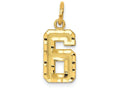 FJC Finejewelers 14k Yellow Gold Casted Small Bright Cut Number 6 Charm