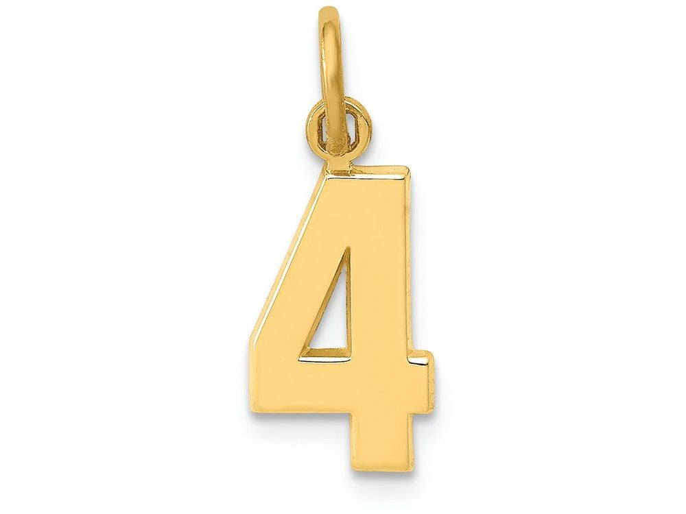 FJC Finejewelers 14k Yellow Gold Casted Small Polished Number 4 Charm