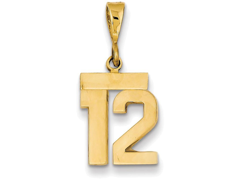 FJC Finejewelers 14k Yellow Gold Small Polished Number 12 Charm