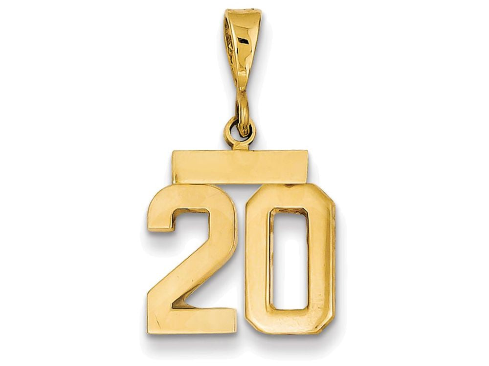 FJC Finejewelers 14k Yellow Gold Polished Small Number 20 Charm