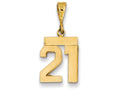 FJC Finejewelers 14k Yellow Gold Small Polished Number 21 Charm
