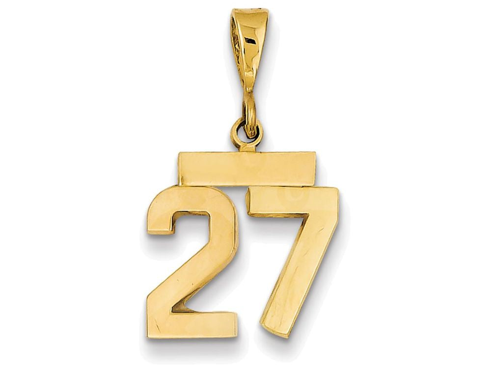 FJC Finejewelers 14k Yellow Gold Small Polished Number 27 Charm