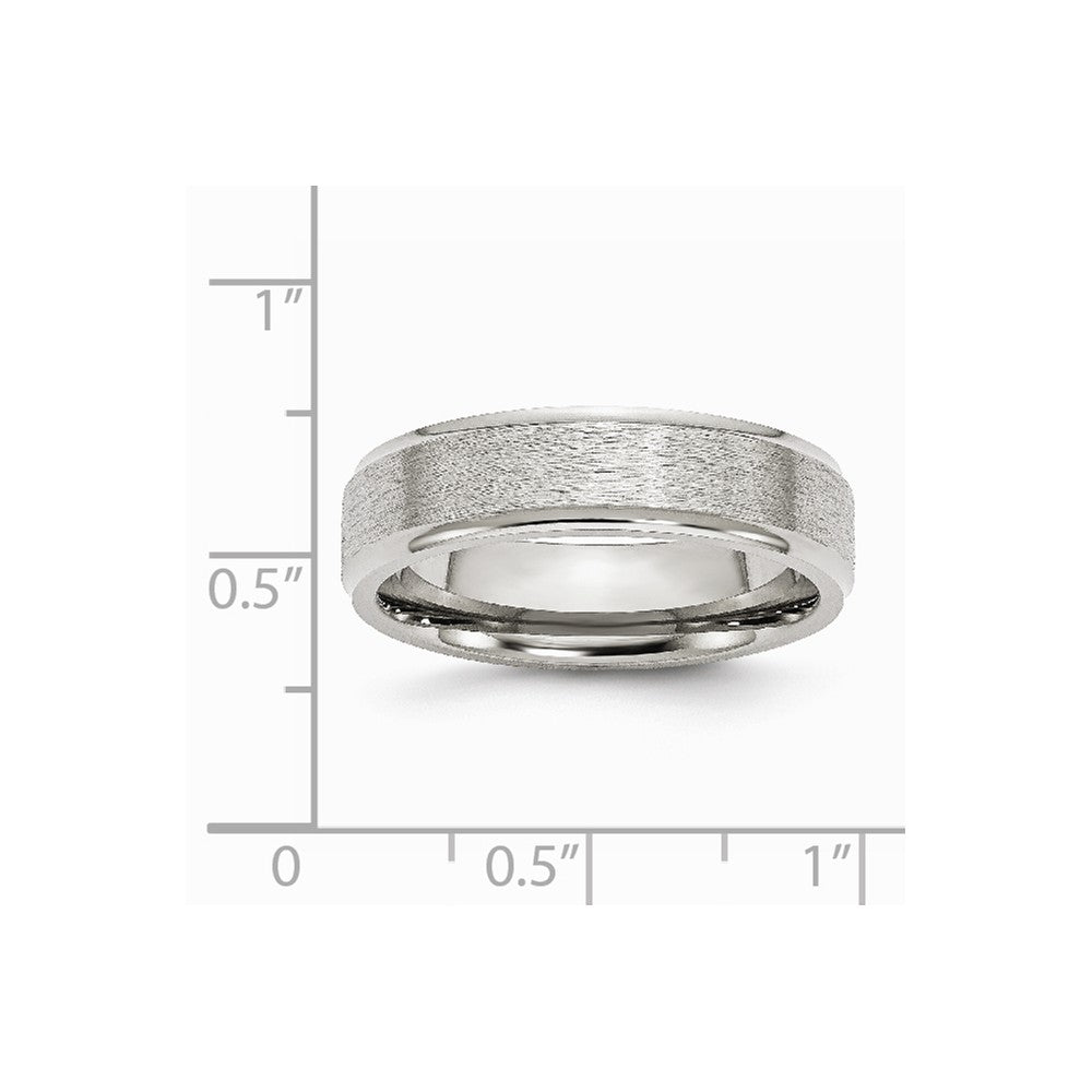 Chisel Stainless Steel Ridged Edge 6mm Satin And Polished Wedding Band