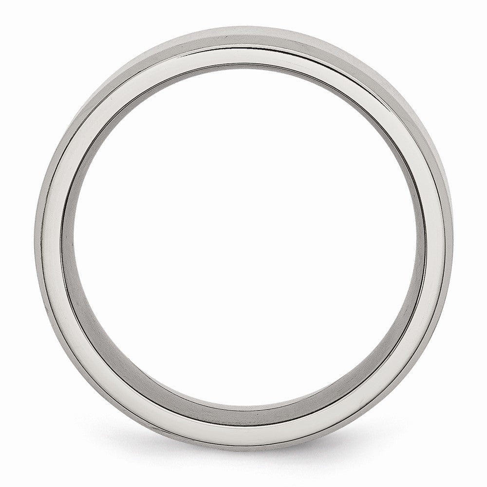 Chisel Stainless Steel Beveled Edge 8mm Polished Wedding Band