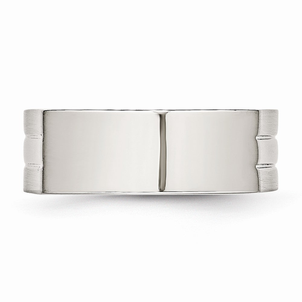 Chisel Stainless Steel 8mm Wedding Band