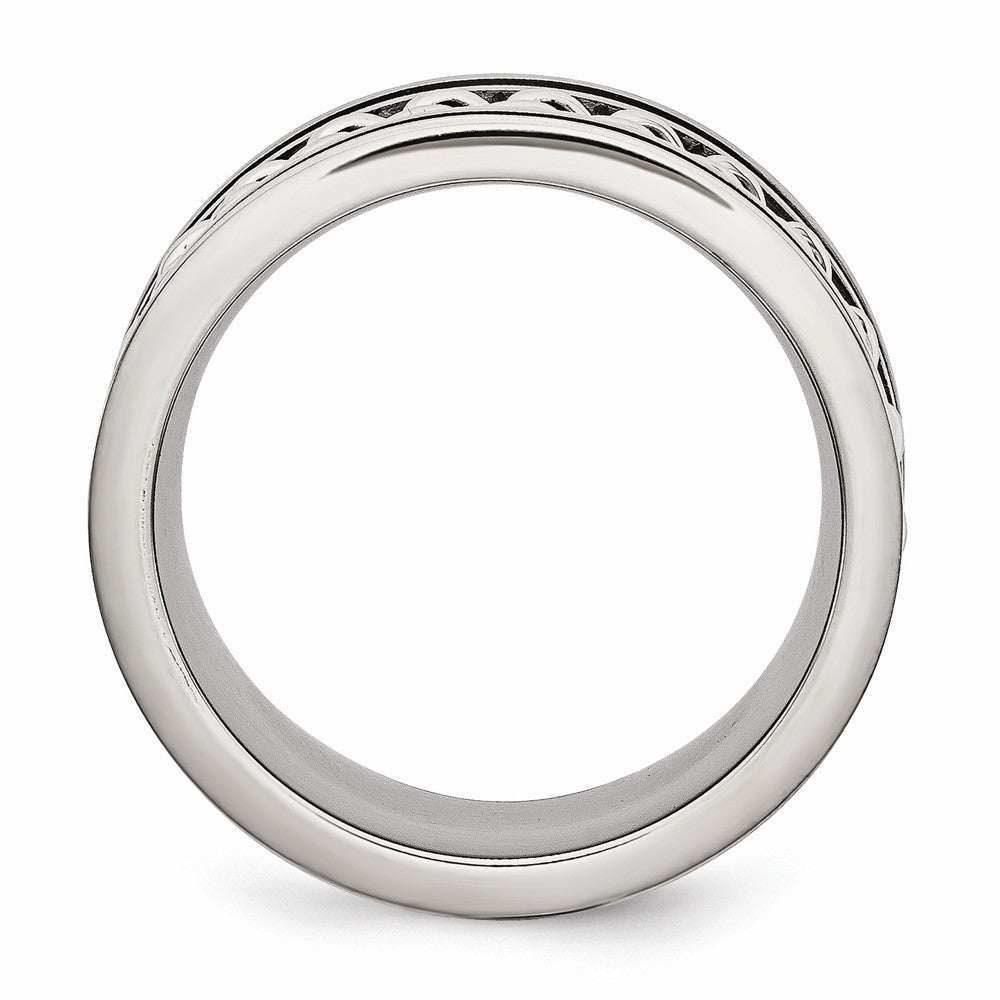 Chisel Stainless Steel Chain/black Ip-plated Brushed and Polished 10mm Wedding Band