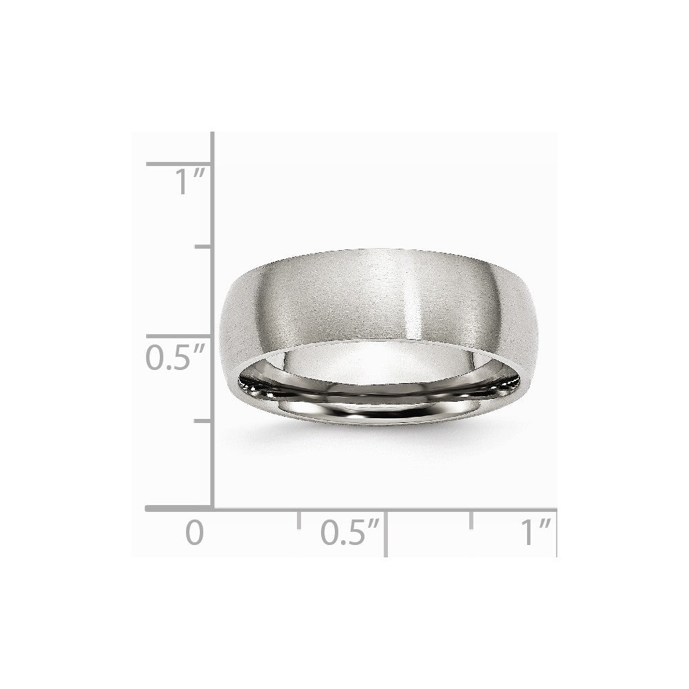 Chisel Stainless Steel 7mm Brushed Wedding Band