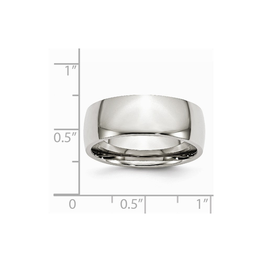 Chisel Stainless Steel 8mm Polished Wedding Band