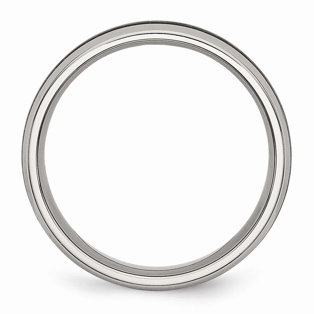 Chisel Stainless Steel And Black Carbon Fiber 6mm Polished Wedding Band