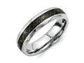 Chisel Stainless Steel And Black Carbon Fiber 6mm Polished Wedding Band