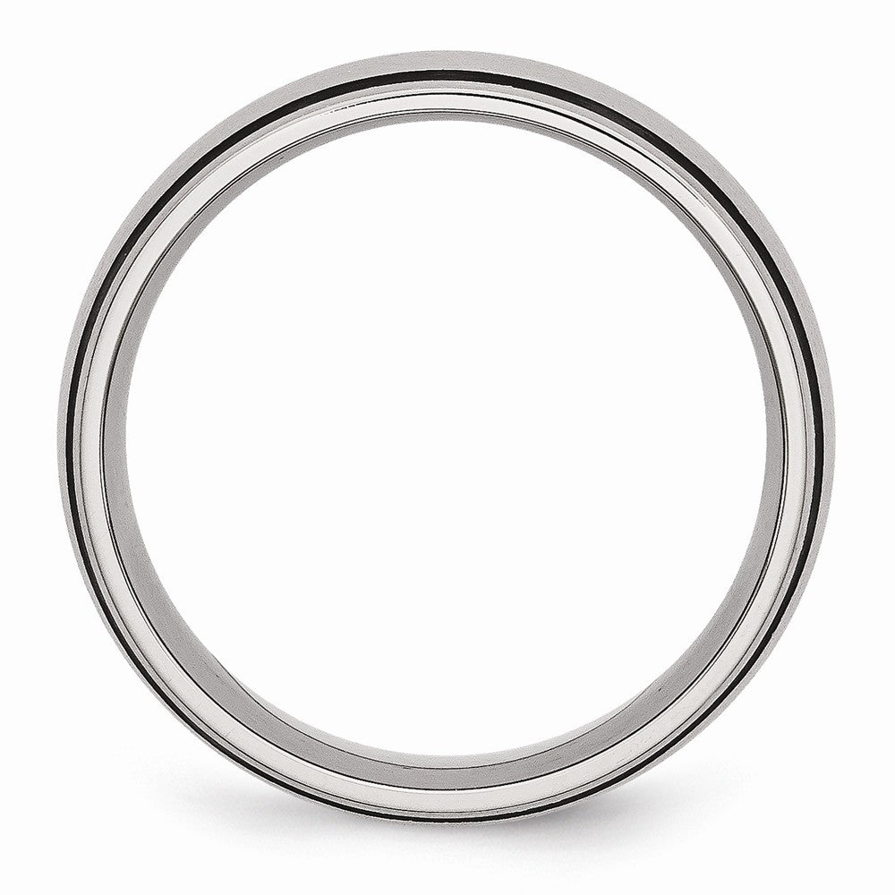 Chisel Stainless Steel Black Rubber 8mm Brushed Wedding Band