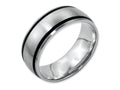 Chisel Stainless Steel Black Rubber 8mm Brushed Wedding Band