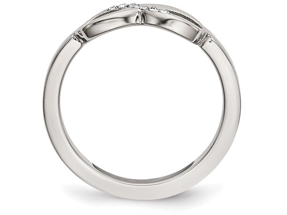 FJC Finejewelers Stainless Steel Polished Infinity Symbol CZ Ring