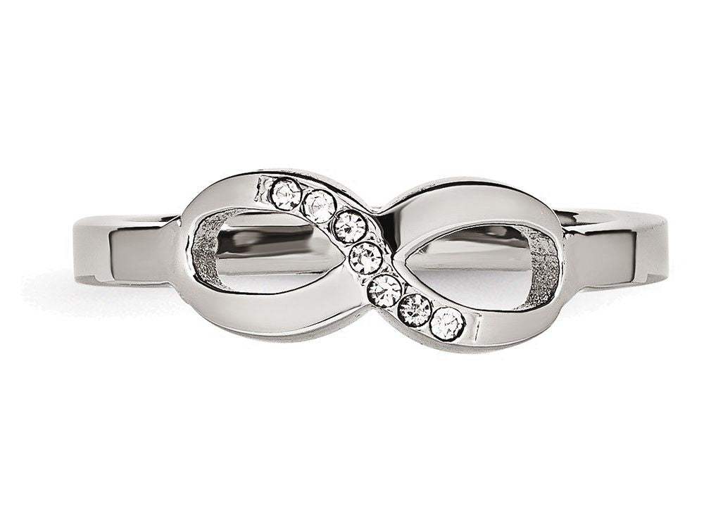 FJC Finejewelers Stainless Steel Polished Infinity Symbol CZ Ring