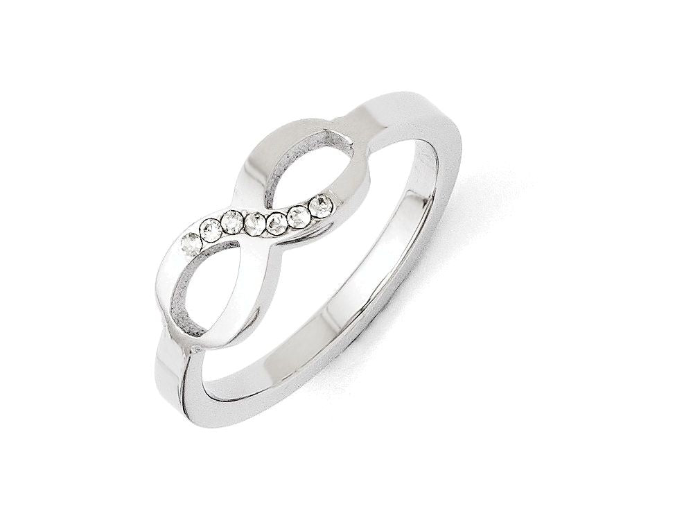 FJC Finejewelers Stainless Steel Polished Infinity Symbol CZ Ring