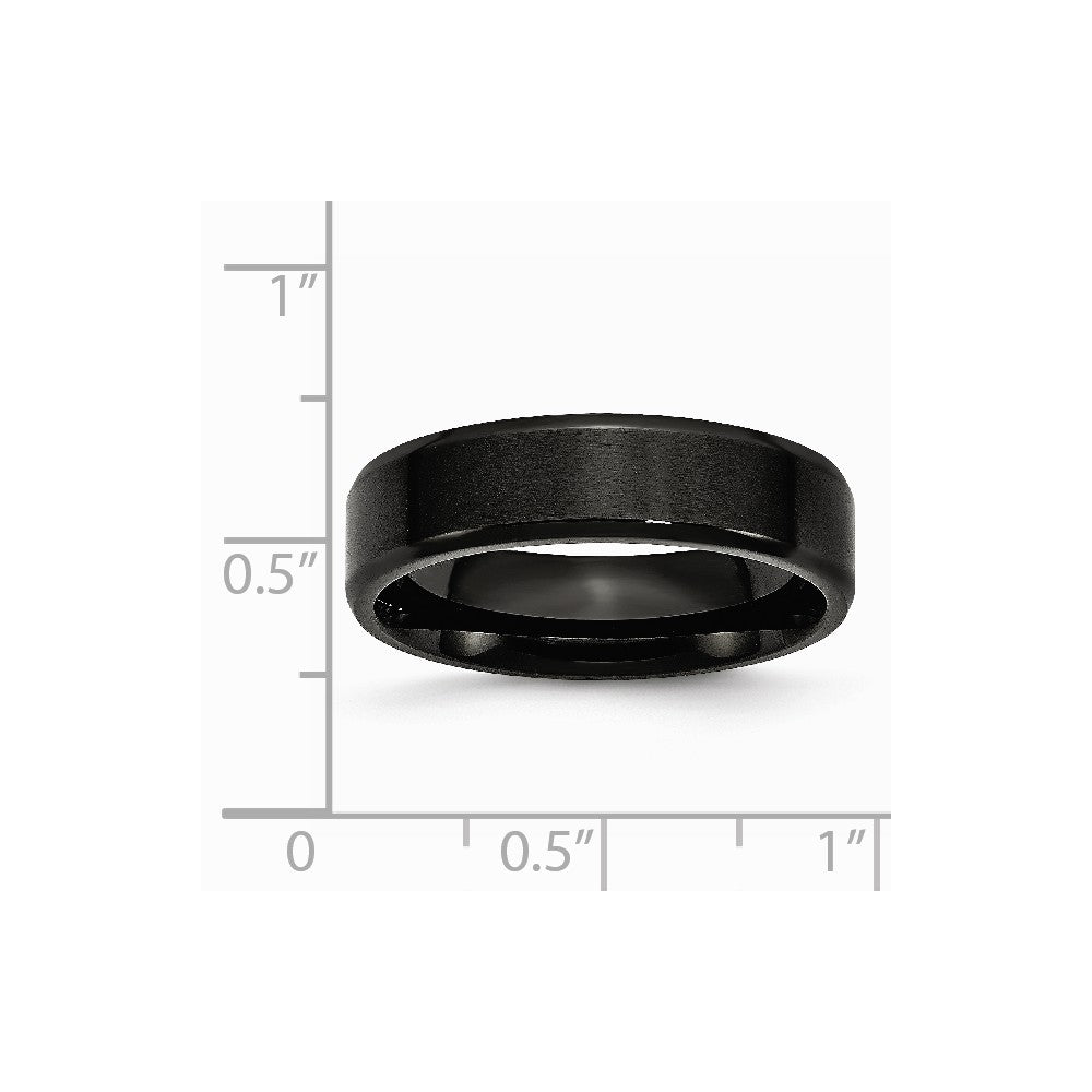 Chisel Stainless Steel 6mm Black Ip-plated Brushed/polished Beveled Edge Wedding Band