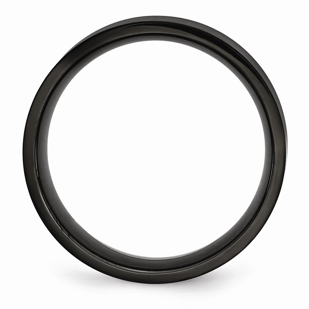 Chisel Stainless Steel 8mm Black Ip-plated Brushed Flat Wedding Band