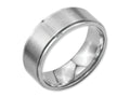 Chisel Stainless Steel Ridged Edge 8mm Brushed And Polished Wedding Band