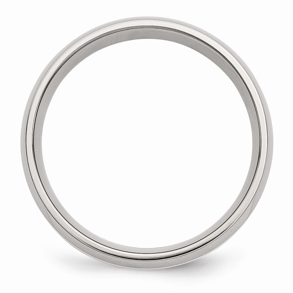 Chisel Stainless Steel Sterling Silver Inlay 6mm Polished Wedding Band