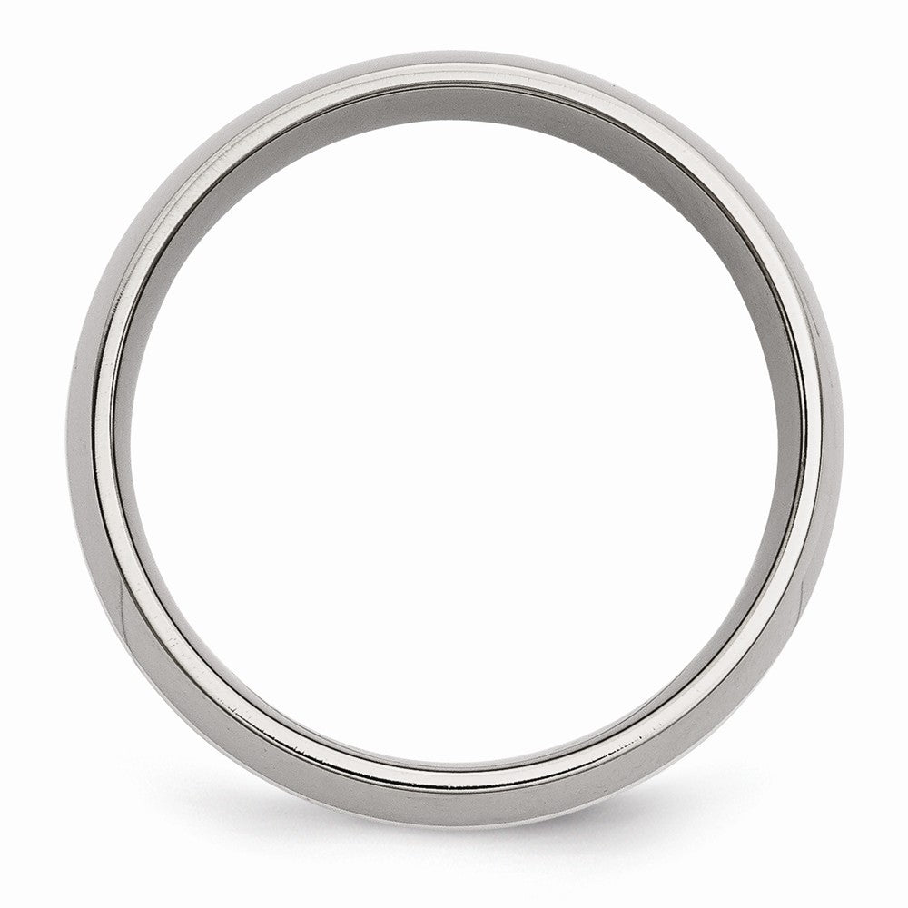 Chisel Stainless Steel Sterling Silver Inlay 8mm Polished Wedding Band