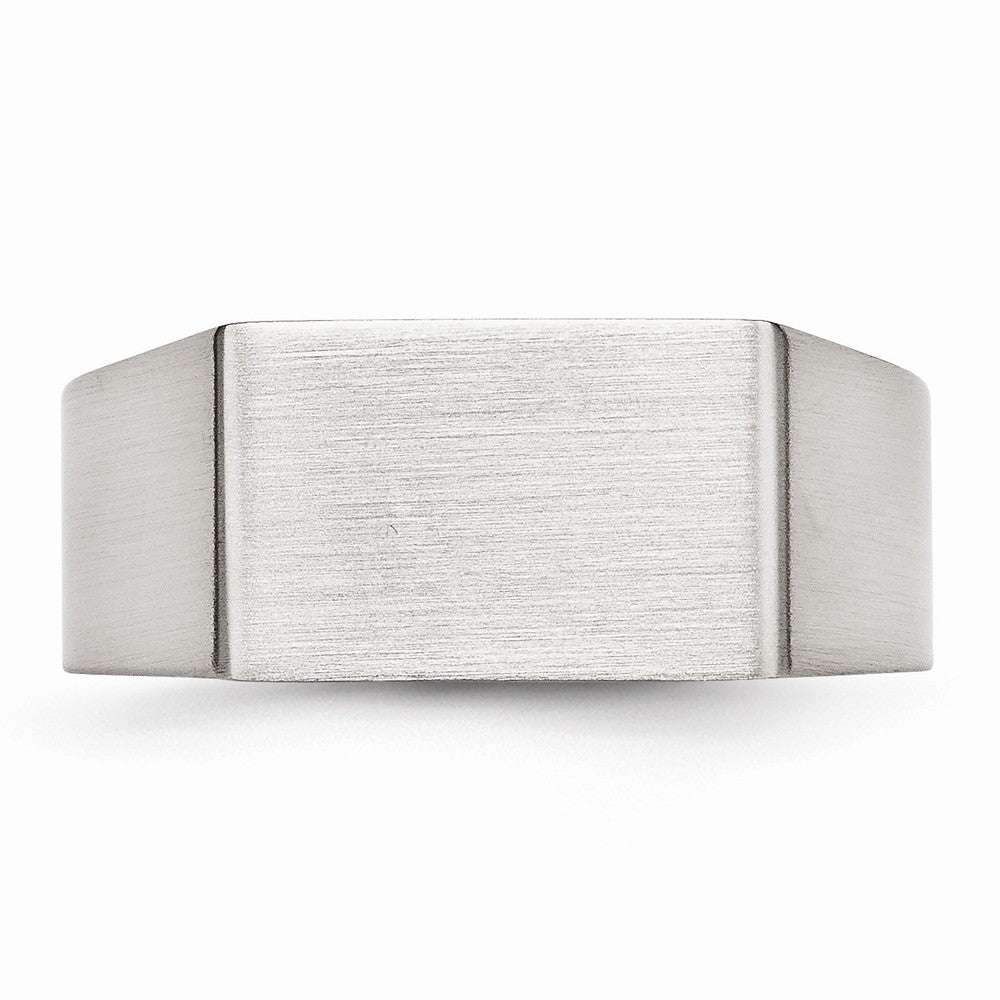 Chisel Stainless Steel Polished And Brushed Signet Ring