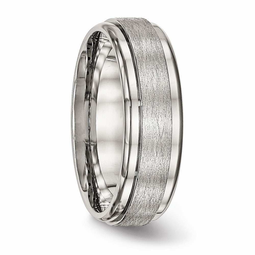 Chisel Stainless Steel Brushed And Polished Ridged Edge Ring