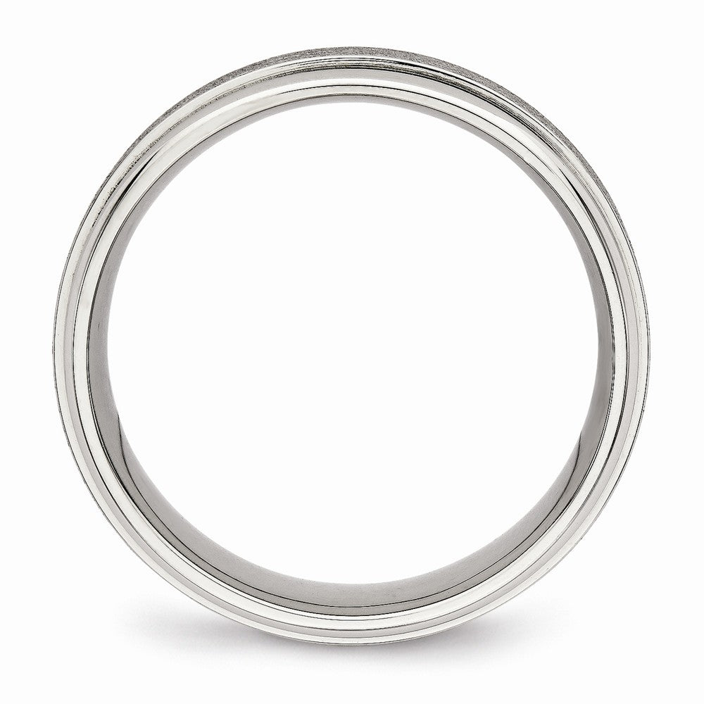 Chisel Stainless Steel Brushed And Polished Ridged Edge Ring